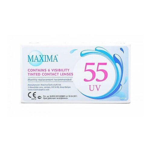 ���� ���������� ����� Maxima 55 UV Aspheric, 6 ��., R 8,6, D -2, ����������, 1 ��., ������ �� 2234 ���