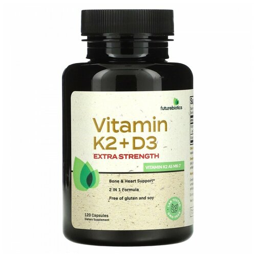  FutureBiotics, Vitamin K2 + D3, Extra Strength, 120 Capsules,   3599 
