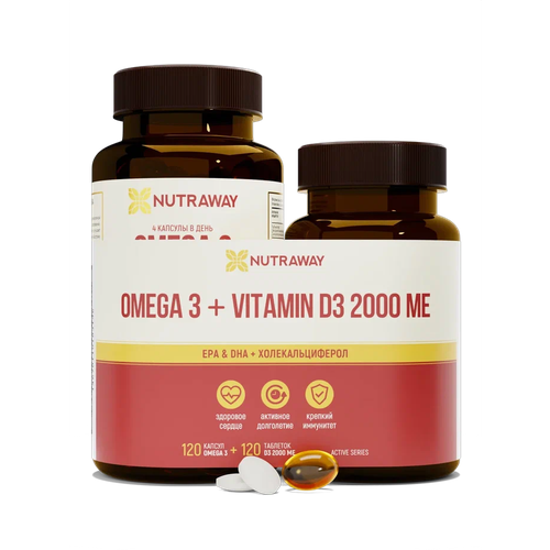    3 (OMEGA 3) 1350  120  + Vitamin D3 ( 3) 2000ME 120  Nutraway   -     , -, 