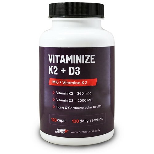 ���� �������� PROTEIN.COMPANY Vitaminize K2 + D3 ���������� ��������, 90 �, 250 ��, 120 ��., ������ �� 1188 ���