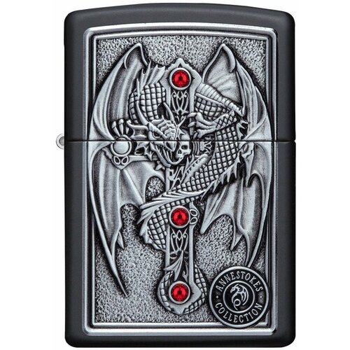 ���� ������������ ���������� ��������� ZIPPO Classic 49755 Winged Dragon Cross Design � ��������� Black Matte - ����� � �������� �������� ���� ������, ������ �� 9930 ���
