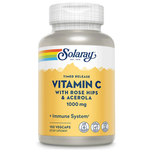   Solaray Vitamin C Timed Release with Rose Hips & Acerola, 160 , 1000 , 100 .   -     , -, 