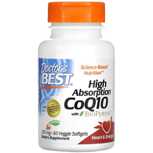 ���� ������� Q10 � ������� �������� �������� � ���������� 200 ��, High Absorption CoQ10 with BioPerine 200 mg, Doctor's Best, 60 �������������� ������, ������ �� 4798 ���
