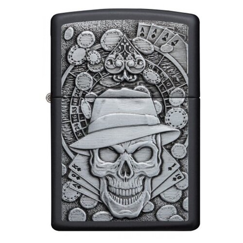  Zippo Classic   Gambling Skull Black Matte 60  60    -     , -, 