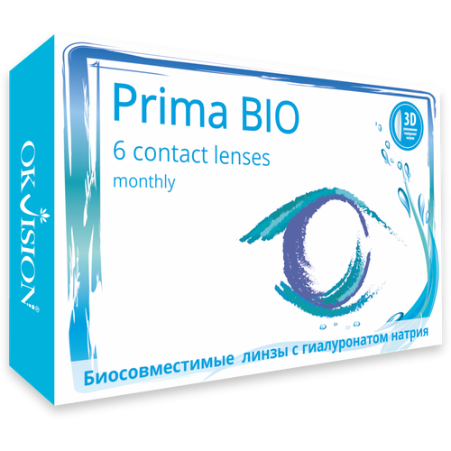 ���� ���������� ����� OKVision PRIMA BIO, 6 ��., R 8,6, D -0,75, ����������, 1 ��., ������ �� 1248 ���