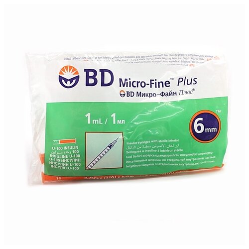    BD Micro-Fine Plus U-100 , 6  x 0.25 , : 31G, 1 , 10 .   -     , -, 