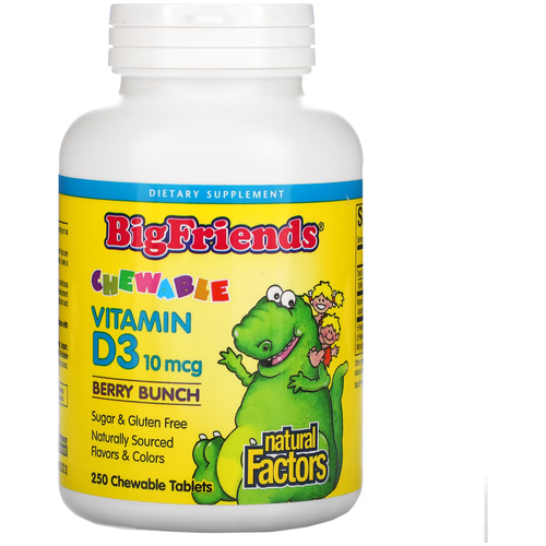  Natural Factors Big Friends Chewable Vitamin D3 . ., 400 , 120 , 250 ., ,   1990 