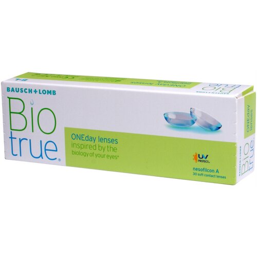 ���� ���������� ����� Bausch & Lomb Biotrue ONEday, 30 ��., R 8,6, D -4, 1 ��., ������ �� 1232 ���