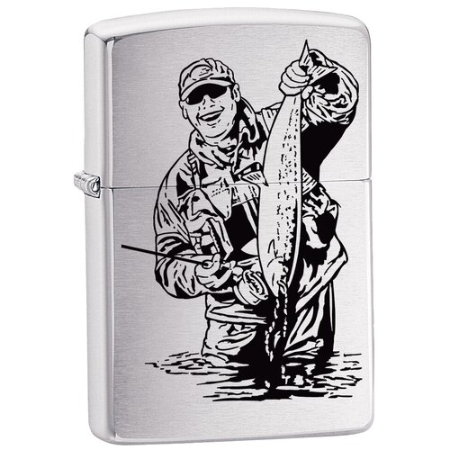 ���� ������������ ���������� ��������� ZIPPO 200FISHERMAN � ��������� Brushed Chrome �����, ������ �� 4159 ���