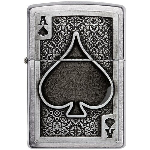 ���� ������������ ���������� ��������� ZIPPO Classic 49637 Ace Of Spades � ��������� Brushed Chrome - ��� ���, ������ �� 12606 ���