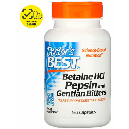  Doctor's Best, Betaine HCL Pepsin and Gentian Bitters,    ,   , 650 , 120 ,   2440 