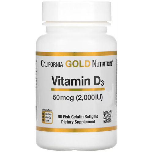 ���� ������� California Gold Nutrition Vitamin D3, 100 �, 2000 ME, 90 ��., ������ �� 915 ���