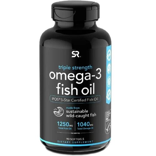 ���� ����� 3 Sports Research Omega-3 Fish Oil Triple Strength 1250 �� 90 ������, ������ �� 1990 ���