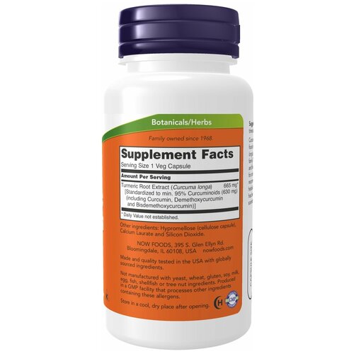  Now Foods  850 60 (CURCUMIN EXTRACT 95% 665MG 60 VCAPS)   -     , -, 