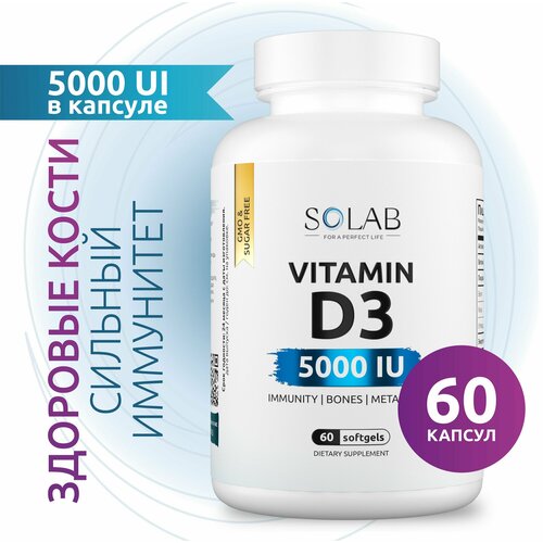  SOLAB  3, , D3 5000 ME Vitamin D 3  3 , 60   ,  ,    -     , -, 