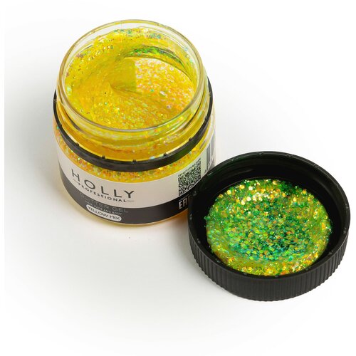 ���� Holly Professional ������� ��� ����, ����, ����� � ���� Glitter Gel Yellow Mix, ������ �� 550 ���