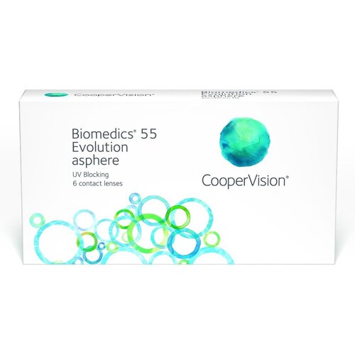 ���� ���������� ����� CooperVision Biomedics 55 Evolution Asphere UV, 6 ��., R 8,6, D -4, 1 ��., ������ �� 1339 ���
