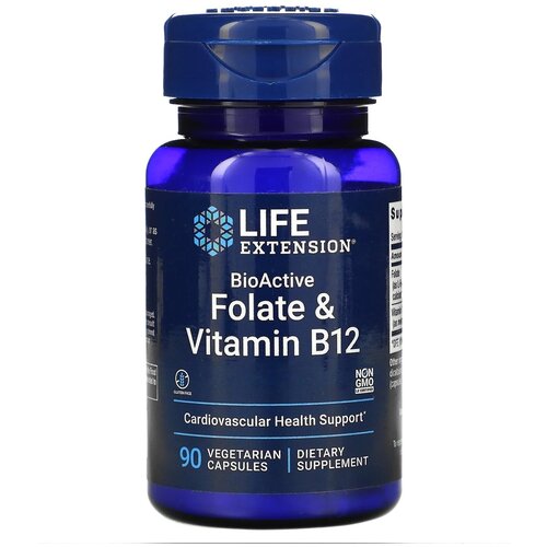 ���� ������� Life Extension BioActive Folate & Vitamin B12, 40 �, 100 ��, 90 ��., ������ �� 1589 ���