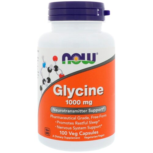 ���� Now Foods, ������, Glycine, 1000 ��, 100 ����, ������ �� 1988 ���