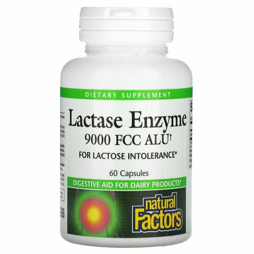 ���� (100% iHerb)-Natural Factors, Lactase Enzyme, ������� �������, 9000 FCC ALU, 60 ������, ������ �� 4304 ���