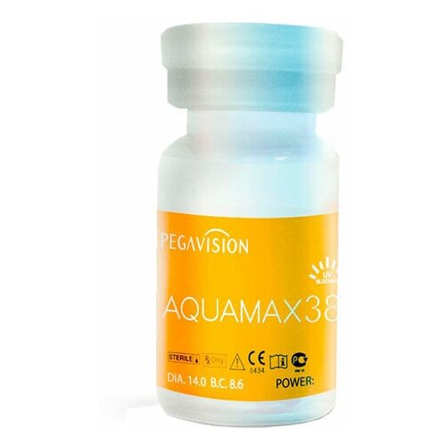 ���� ���������� ����� Pegavision Aquamax 38, 1 ��., R 8,6, D -3,25, ����������, 1 ��., ������ �� 378 ���