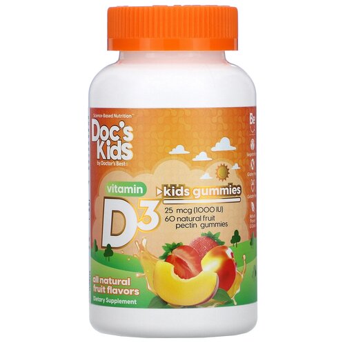   Doctor's Best Doc's Kids Vitamin D3 Gummies    25  (1000 ), 230 , 1000 ME, 60 .   -     , -, 