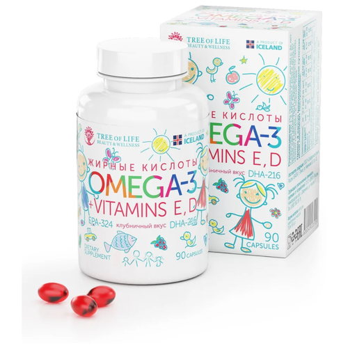���� Tree of Life Omega-3 + Vitamins E, D ��� ����� ����., 120 �, 90 ��., ��������, ������ �� 535 ���