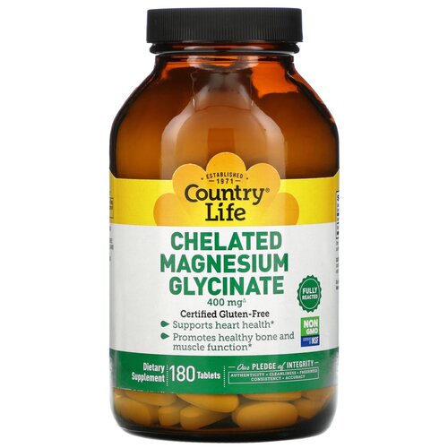 ���� �������� Country Life Chelated Magnesium Glycinate, 990 �, 180 ��., ������ �� 6164 ���