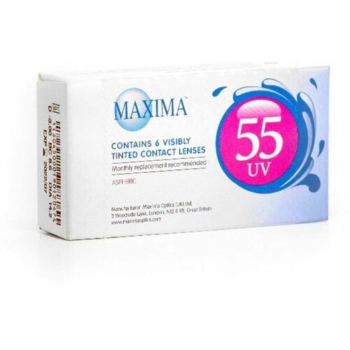 ���� ���������� ����� Maxima 55 UV Aspheric, 6 ��., R 8,9, D -4,5, ����������, 1 ��., ������ �� 2570 ���