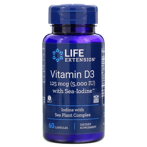   Life Extension Vitamin D3 with Sea-Iodine, 50 , 5000 , 60 .,   1251 