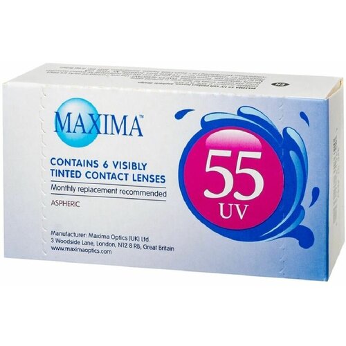 ���� ���������� ����� Maxima 55 UV Aspheric, 6 ��., R 8,6, D -1,25, 1 ��., ������ �� 1604 ���