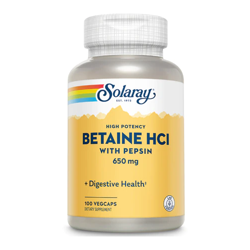  Solaray Betaine HCL with Pepsin 650  100    -     , -, 