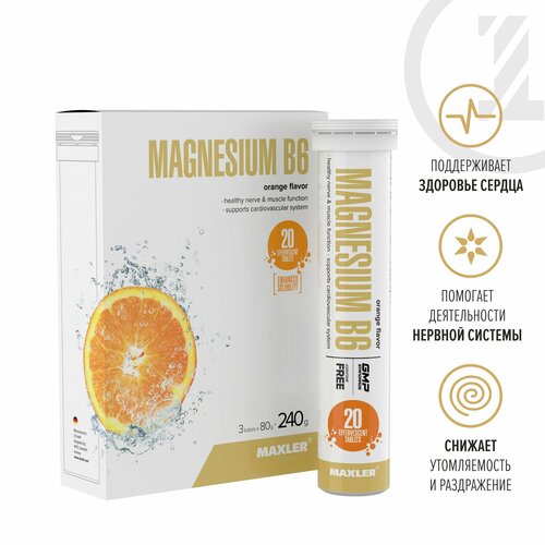   B6   Maxler Magnesium B6 Effervescent (320 .)    -     , -, 