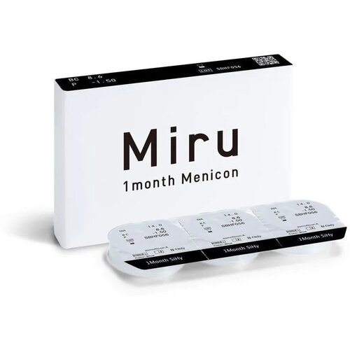 ���� ���������� ����� Menicon Miru 1month, 6 ��., R 8,3, D -1,25, ����������, 1 ��., ������ �� 3350 ���