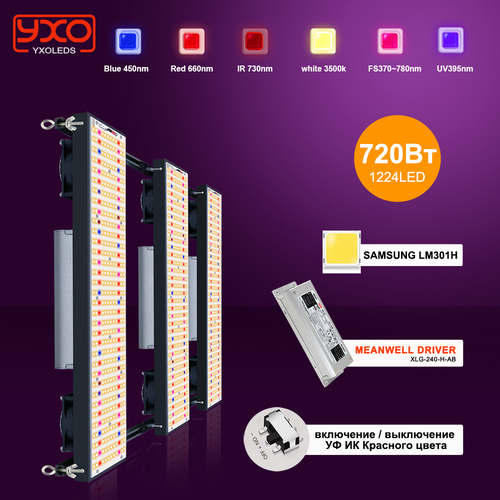 ���� Samsung Lm301h 720W Quantum Board LED grow Light ������ ������ 2.9Umol / J bead DIY � ������� ������������ ���������, ������ �� 47199 ���