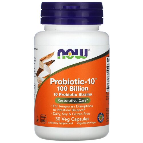 ���� ������� NOW Probiotic-10, 440 �, 100 ��, 100 ���� ���, 30 ��., ������ �� 5040 ���