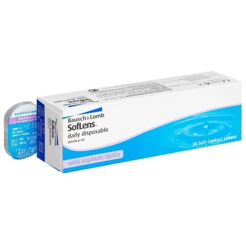 ���� ���������� ����� Bausch & Lomb Soflens Daily Disposable, 30 ��., R 8,6, D -6,5, ������ �� 1119 ���