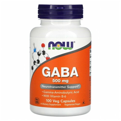  NOW Foods, GABA,    B6, 500 , 100     -     , -, 