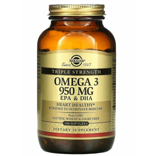 ���� ������� �����-3 950 �� (Triple Strength Omega 3 950mg EPA & DHA)100 ����/���� �������� �� 03/2027, ������ �� 2720 ���