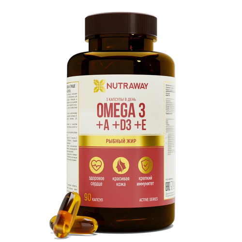 ���� �������� ��������� Omega 3 +A+D3+E�, Nutraway 90 ������ �������� ��������, ������ �� 705 ���