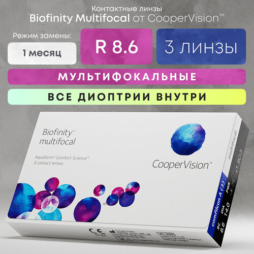    CooperVision Biofinity Multifocal, 3 ., R 8,6, D +5, ADD: +1.50 D, , 1 .   -     , -, 