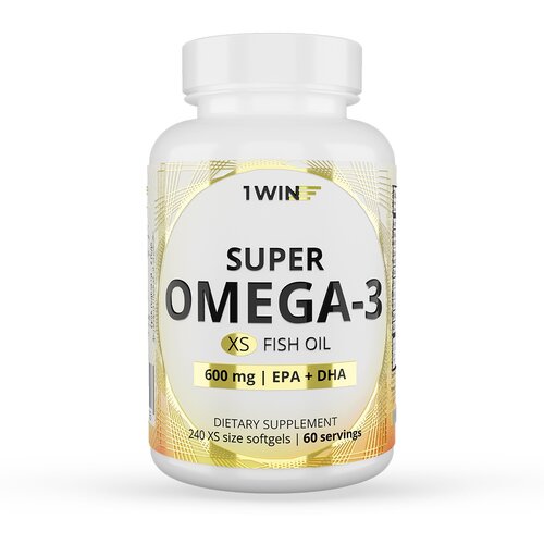 ���� ����� 3 � ���� �������� 600 ��, 1WIN Super Omega-3 XS, 240 ������, ������ �� 990 ���